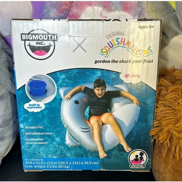 BigMouth x Squishmallows Inflatable Ring Pool Float Shark New - Picture 1 of 3